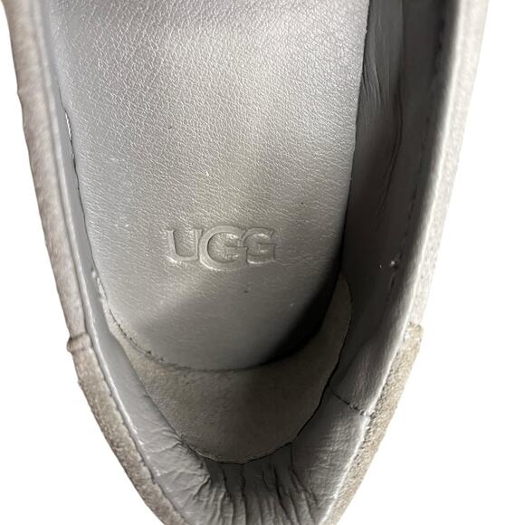 UGG Abies Perforated Slip On Platform Seal Gray Suede Sneakers Women’s Size 6 - Picture 5 of 7